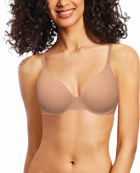 Bali One Smooth U Underwire Bra, Smoothing Shapewear Bra, Concealing Full-Coverage Bra with Front-to-Back Smoothing