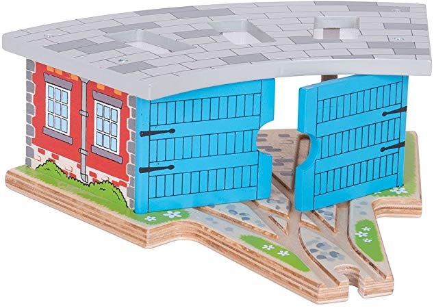 Bigjigs Rail Wooden Triple Engine Shed - Other Major Wooden Rail Brands are Compatible