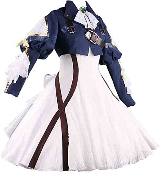 Ainiel Womens Costume Cosplay Anime Uniform Suit Dress Outfit Dark Blue White