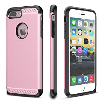 iPhone 8 Plus Case, CHTech iPhone 7 Plus Case Double Layer Shockproof Heavy Duty Protection Armor Case for Apple 5.5'' iPhone 7 Plus / iPhone 8 Plus [Rose Gold]