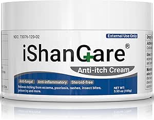 Anti Itch Cream Extra Strength, Oatmeal Soothing Skin Itch Relief Ointment for Rash, Dermatitis, Eczema, Psoriasis, Hives, Sun, Bug&Mosquito Bites, Poison Ivy, Large Can 3.5 oz