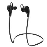 Ecandy Wireless Bluetooth Headphones Noise Cancelling Headphones w MicrophoneSportsRunningGymExerciseSweatproof Wireless Bluetooth Earbuds Headset Earphones for iPhone 6 6 Plus 5 5c 5s 4Android Phone and other Enabled Bluetooth DevicesBlack
