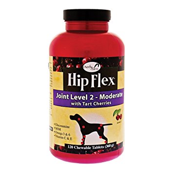 Overby Farm Hip Flex Joint Level 2 Moderate Care with Tart Cherries for Dogs, 120 ct Chewable Tablets , Made in USA