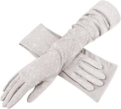 Womens Sunblock Long Driving Gloves Cotton UV Sun Protection Full Finger Gloves Arm Sleeve Cover