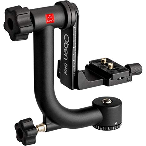 Oben GH-30 Gimbal Head with Arca-Type Quick Release Plate - Heavy-Duty 360-Degree Panoramic DSLR Camera Gimbal Tripod Head -  Rugged Gimbal for DSLR Cameras Up to 44 lbs