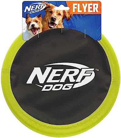 Nerf Dog Large Nylon Flyer, Green and Black, 10 inches