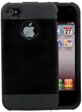 iPhone 4S Case, iPhone 4 Case iSee Case (TM) Luxury Tuff Super Armor Hybrid Dual Layer Protective Cover for Apple iPhone 4 4S(4S-Tuff Armor Black)