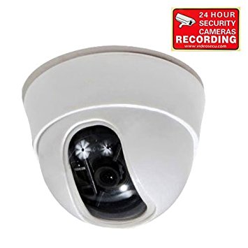 VideoSecu Built-in 1/3" Sony Effio CCD Dome Security Camera 600 TVL High Resolution Wide Angle for CCTV DVR Home Surveillance with Bonus Security Warning Sticker C8N
