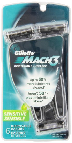 Gillette Mach3 Sensitive Disposables 6 Count