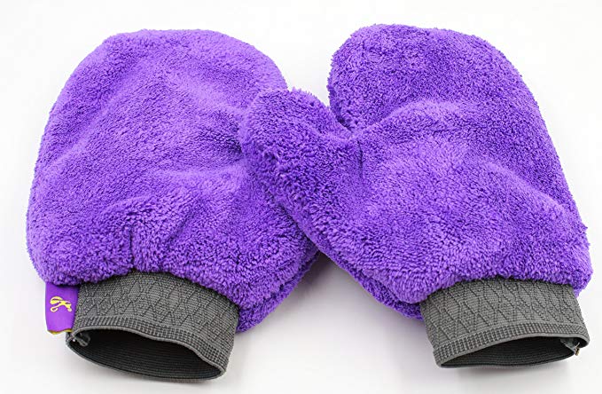 Hertzko 2 Pack Pet Towel Glove - Ultra Absorbent Microfiber Material - Great for Drying Dog or Cat Fur After Bath