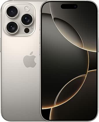 Apple iPhone 16 Pro 128 GB: 5G Handy mit Kamerasteuerung, 4K 120 fps Dolby Vision und einem großen Sprung bei der Batterielaufzeit. Funktioniert mit AirPods, Titan Natur