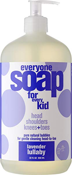 Everyone 3-in-1 Soap for Every Kid for Safe, Gentle and Natural Shampoo, Body Wash, or Bubble Bath, Lavender Lullaby, 6 Count