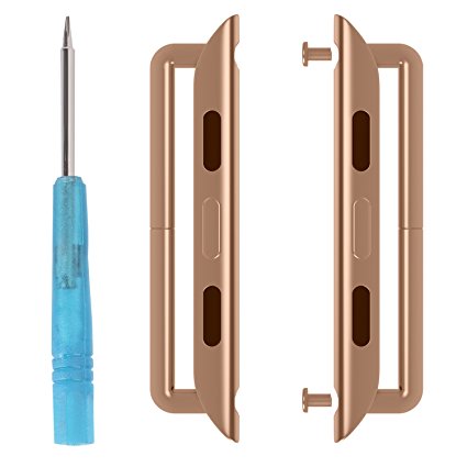 Apple Watch Lugs / Connectors / Clasps, MoKo Apple Watch Band Replaceable Metal Connection Adapter for 38mm Apple Watch Series 1 Series 2 All Models (Not Fit 42mm Versions), Rose GOLD