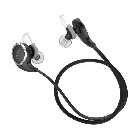 Bluetooth Noise Cancelling Headphones QCY QY8 Runing Wireless Stereo Headset with Mic Earphones Hands-free Calling Earbud and AptX Sport Running Earbud for iPhone 6s plusiPod Sunsung S7 Android Mobile Phone Black