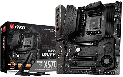 MSI MEG X570 Unify Motherboard 'ATX, AM4, DDR4, LAN and 802.11AX Wi-Fi, USB 3.2 Gen2, Type-C, M.2, AMD RYZEN 2nd and 3rd Gen'