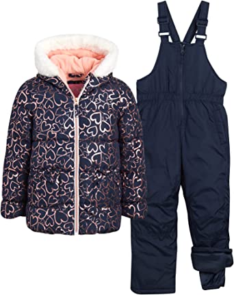 Wippette Baby Girls' Snowsuit - 2 Piece Insulated Ski Jacket and Snow Bib (Size: 12M-6X)