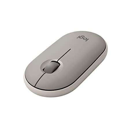 Logitech M350 Pebble Wireless Mouse with Bluetooth or 2.4 GHz Receiver, Silent, Slim Computer Mouse with Quiet Clicks for Laptop, Notebook, iPad, PC and Mac - Sand