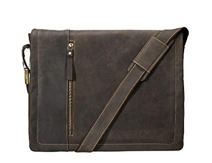 Visconti FOSTER 16073 X-Large Leather Laptop Computer Case Messenger Bag for 15" laptop with Computer Sleeve