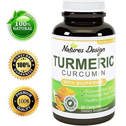 Turmeric Curcumin Supplement for Men and Women with BioPerine Black Pepper Extract Natural Antioxidant Pure Turmeric Pills