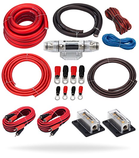 InstallGear Dual 1/0 Gauge Amp Kit Amplifier Installation Wiring True Spec and Soft Touch Wire