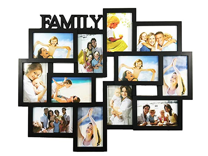 BestBuy Frames FAMILY Title Collage Picture Frame with 12 Openings for 4-Inch-by-6-Inch Photos