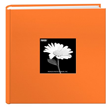 Fabric Frame Cover Photo Album 200 Pockets Hold 4x6 Photos, Tangerine Orange