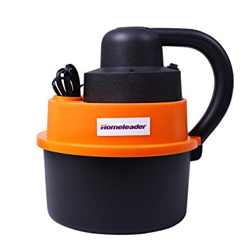 Homeleader L02-009 Wet Dry Vacuum, Cylinder Vacuum Cleaner Super Suction Wet and Dry Vacuum Cleaner for Car, 60W, Orange and Black