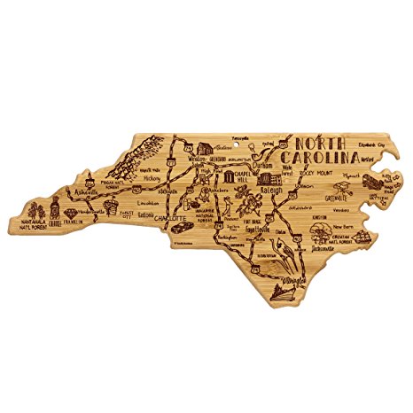 Totally Bamboo North Carolina State Destination Bamboo Serving and Cutting Board