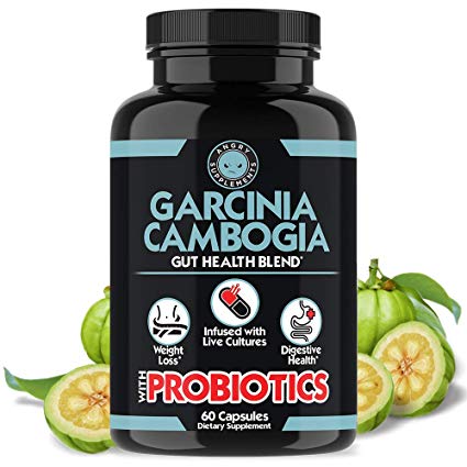 Garcinia Cambogia with Probiotics, Weight Loss and Gut Health Blend, Best All-Natural Detox Remedy for Healthy Weight, Regularity and Digestion Formula (1-Bottle)