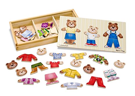 Melissa & Doug Wooden Bear Family Dress-Up Puzzle