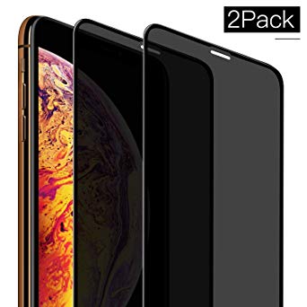 Privacy Screen Protector for iPhone Xs MAX, [2-Pack] Full Coverage Anti-Spy Anti-Scratch/Fingerprint Tempered Glass Film Shield for Apple iPhone Xs MAX 6.5 inch