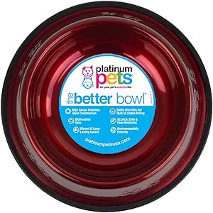 Platinum Pets Non-Tip Stainless Steel Dog Bowl, 28 Oz, C/Y Apple Medium