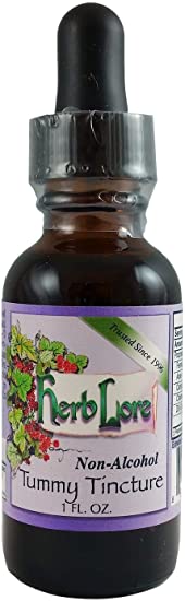 Herb Lore Tummy Tincture, 1 Ounce - Non Alcohol - Natural Herbal Formula for Relief of Heartburn, Nausea, Gas Pain in Adults and Children