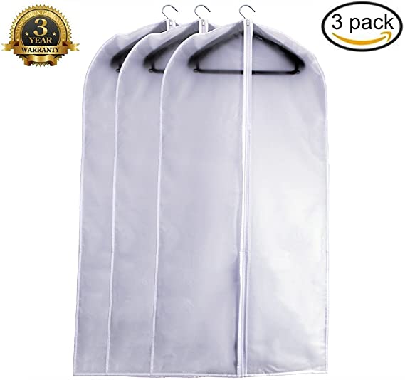 Garment Bag Dust Cover for Clothes Waterproof Cover Moth Proof Cover Mouldproof Cover Anti-Damp Cover Pack of 3 (XL - 24'' x 48'')
