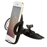 Car Mount Ipow One Touch Release 45 Universal Cd Phone Car Mount Holder Cradle for Iphone 6 Plus6 Samsung Galaxy S6 Edges6 S5 S4 S3 Note 4 Nexus 6 Lg G3 Moto All Smartphone with Any Phone Case