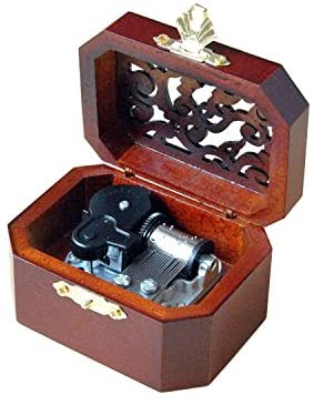 WESTONETEK Vintage Wood Carved Mechanism Musical Box Wind Up Music Box Gift for Christmas/Birthday/Valentine's Day, Melody Canon in D Major