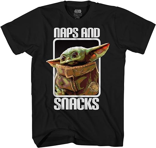 STAR WARS Mandalorian Grogu Naps and Snacks T-Shirt for Adults