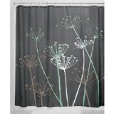 InterDesign Thistle Shower Curtain 72 x 72-Inch Gray-Mint
