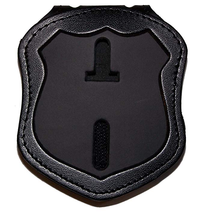 Perfect Fit Belt Clip Badge Holder with Pocket and Chain for NY City Patrol Officer (Cutout PF145)