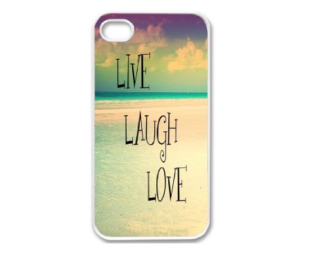 Iphone 4 Case, Thin Flexible Plastic Case Iphone 4 Case, Inspirational Qoute Beach Live Laugh Love (4s case) (iphone4scovers)