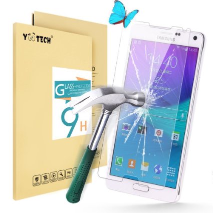 Galaxy Note 4 Screen ProtectorYootech Galaxy Note 4 Tempered Glass Screen Protector03mm 9H Hardness Featuring Anti-ScratchLifetime Warranty