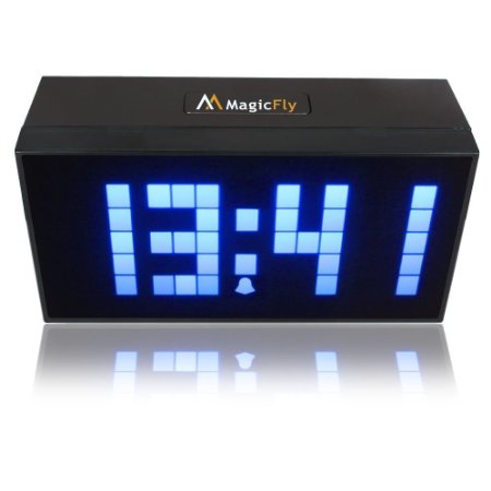 Magicfly Digital Large Display Soft Blue LED Light Snooze Wall Desk Alarm Calendar Clock