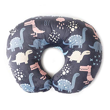 Minky Nursing Pillow Cover | Dinosaurs Pattern Slipcover | Best for Breastfeeding Moms | Soft Fabric Fits Snug On Infant Nursing Pillows to Aid Mothers While Breast Feeding | Great Baby Shower Gift