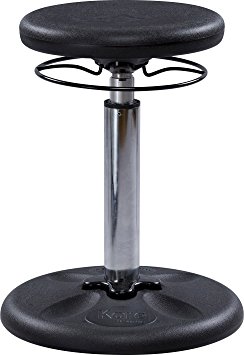Kore Patented ADJUSTABLE height Wobble Chair, Active Sitting for Children, Kids, Teens: Better than a Balance Ball, Works with a standing desk, Adjusts from 15.5 to 21.5 inches, in Black