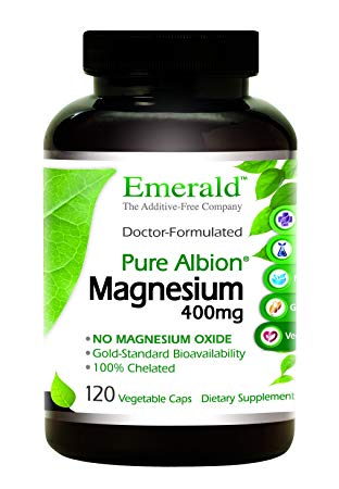 Magnesium 400mg (Pure Albion Chelated) - Gold Standard Bioavailability - Emerald Laboratories - 120 Vegetable Capsules