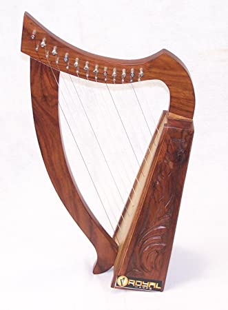 12 String Children's Harp Celtic Design Extra Strings Tuner Carrying Case New