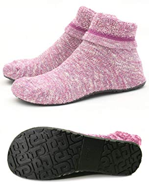 Women Slipper Socks Warm Thick Home Fuzzy Socks with Soles Rubber Bottom Non Skid Wearable