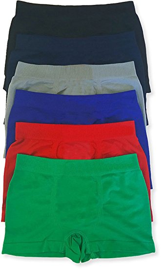 ToBeInStyle Boy's Pack of 6 Seamless Solid Boxer Briefs