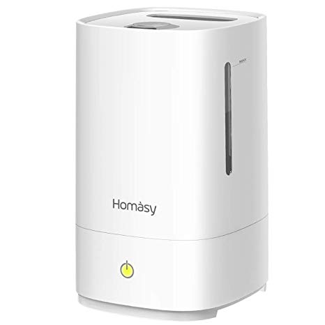 Humidifiers, Homasy 4.5L Cool Mist Humidifier, Essential Oil Compatible Ultrasonic Humidifier for Baby Home Bedroom, Whisper-Quiet, 3 Mist Levels & Sleep Mode Essential Oil Nozzle Auto Shut-Off