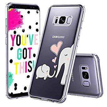 Galaxy S8 Case, Galaxy S8 Clear Case, MOSNOVO Cute Elephant Pattern Clear Design Printed Transparent Plastic Hard Back Case with TPU Bumper Protective Case Cover for Samsung Galaxy S8 (2017)